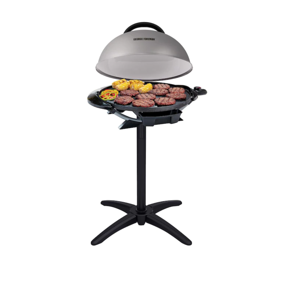 George Foreman GFO240S 15-Serving Indoor/Outdoor Electric Grill. Silver 1600-Watt. 23.50 x 21.20 x 12.10