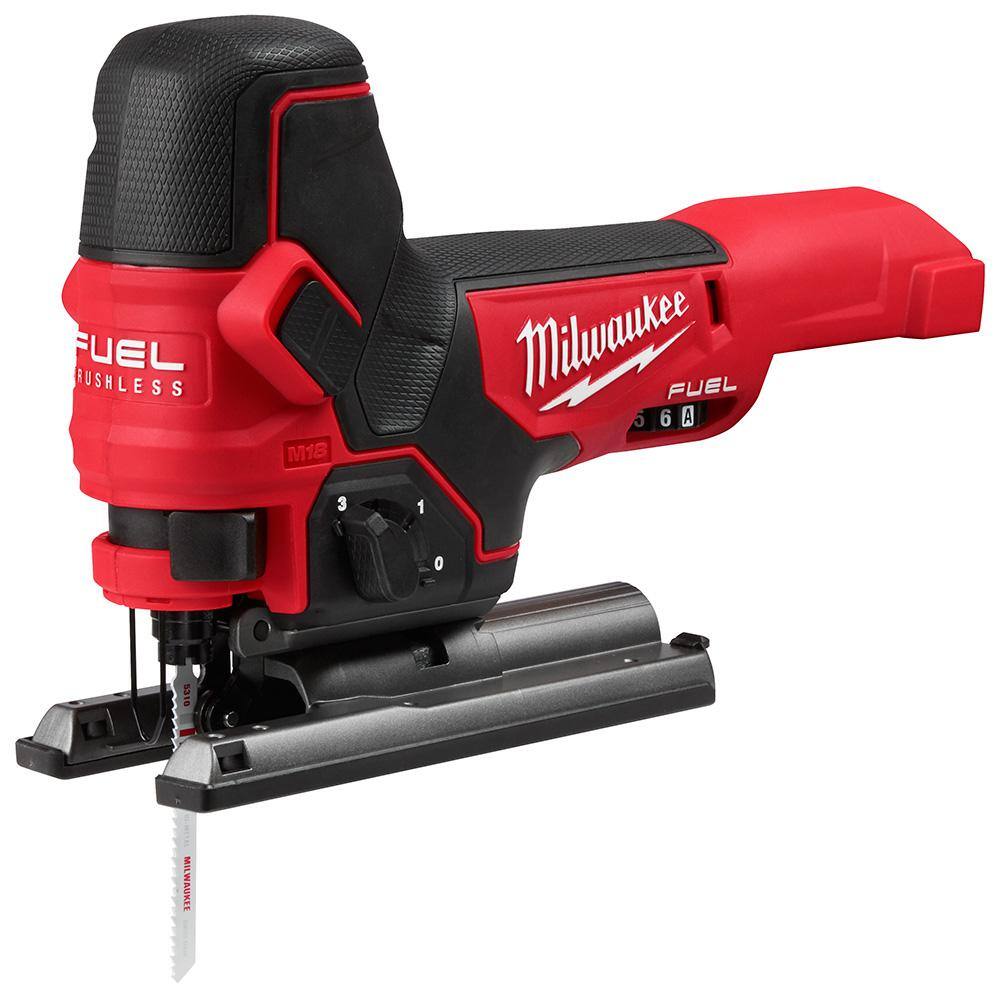 Milwaukee 2723-20-2737B-20 M18 FUEL 18V Lithium-Ion Brushless Cordless Compact Router and Barrel Grip Jig Saw Set (Tool-Only)