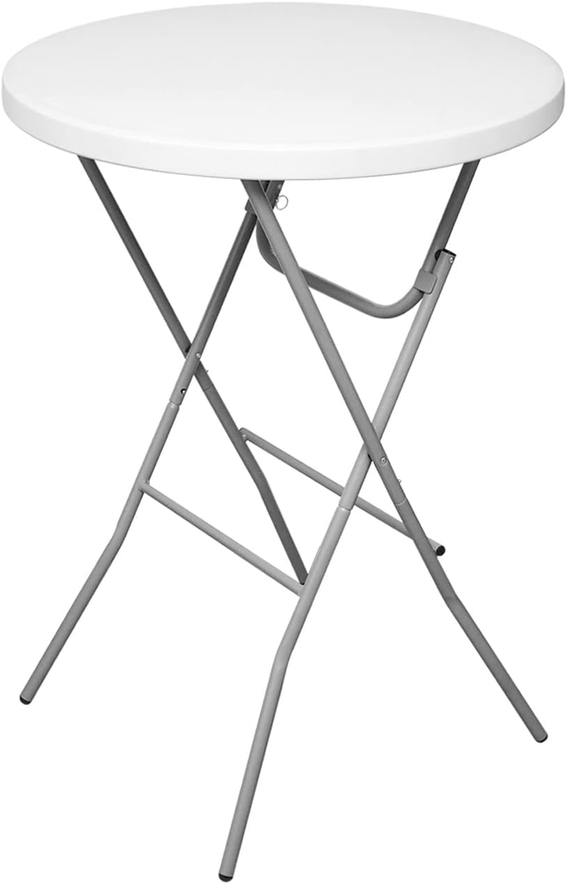 Byliable 32In Cocktail Table. Round High Top Folding Table. Indoor Outdoor Plastic Bar Height Table for Patio. Backyard. Dining Room. Parties. Weddings. with Removable Legs. Granite White