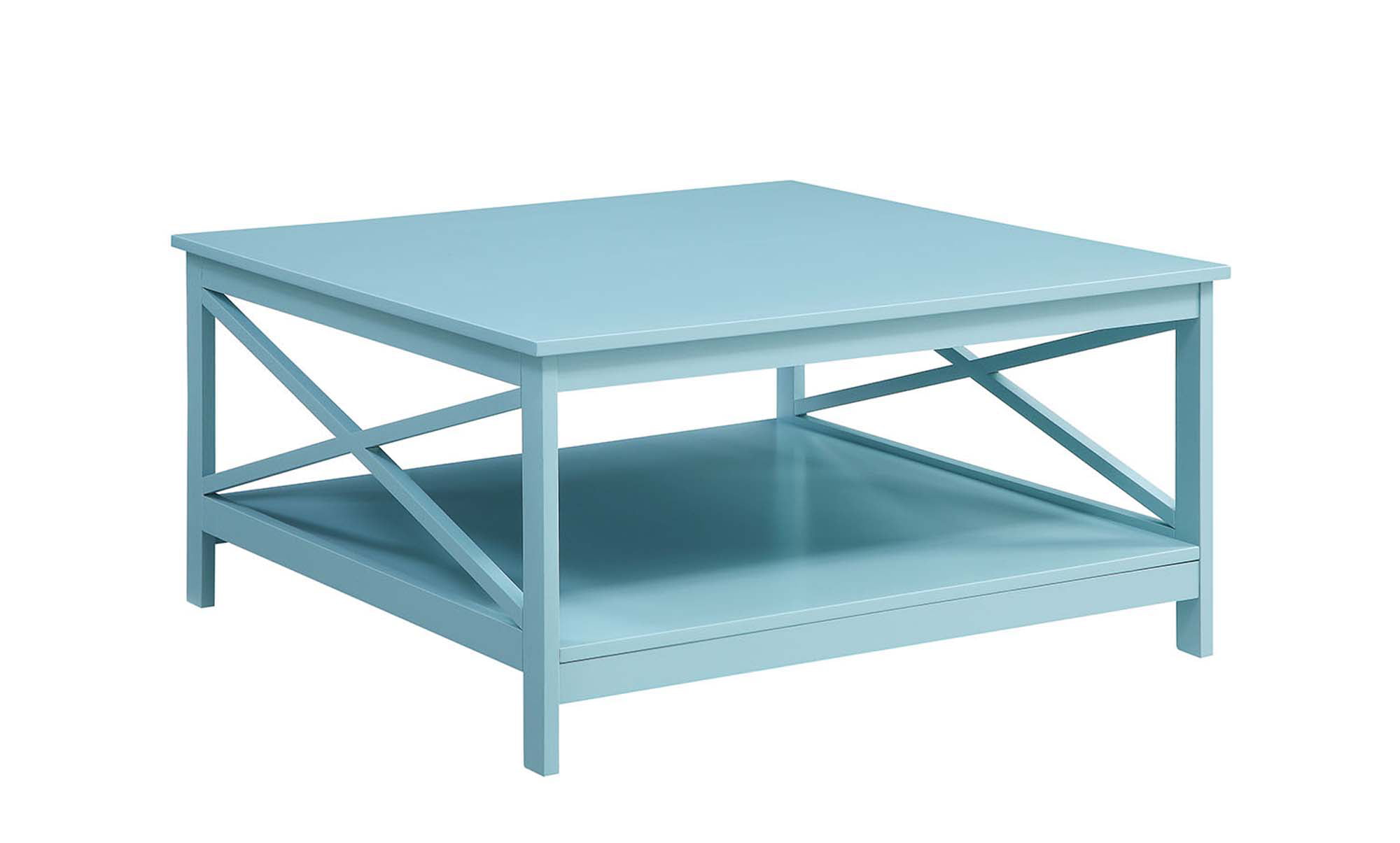 Convenience Concepts Oxford 36 inch Square Coffee Table. Sea Foam