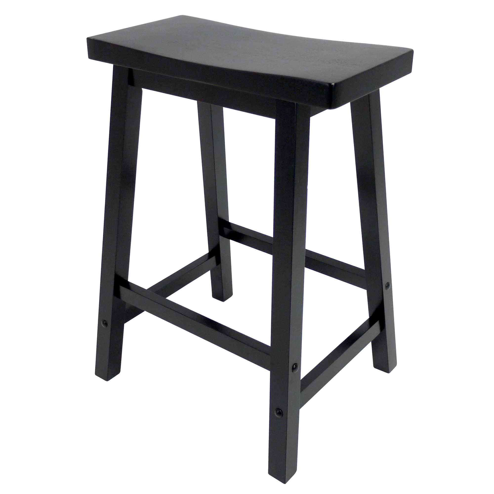 Winsome Wood Satori Saddle Seat Counter Stool. Black Finish