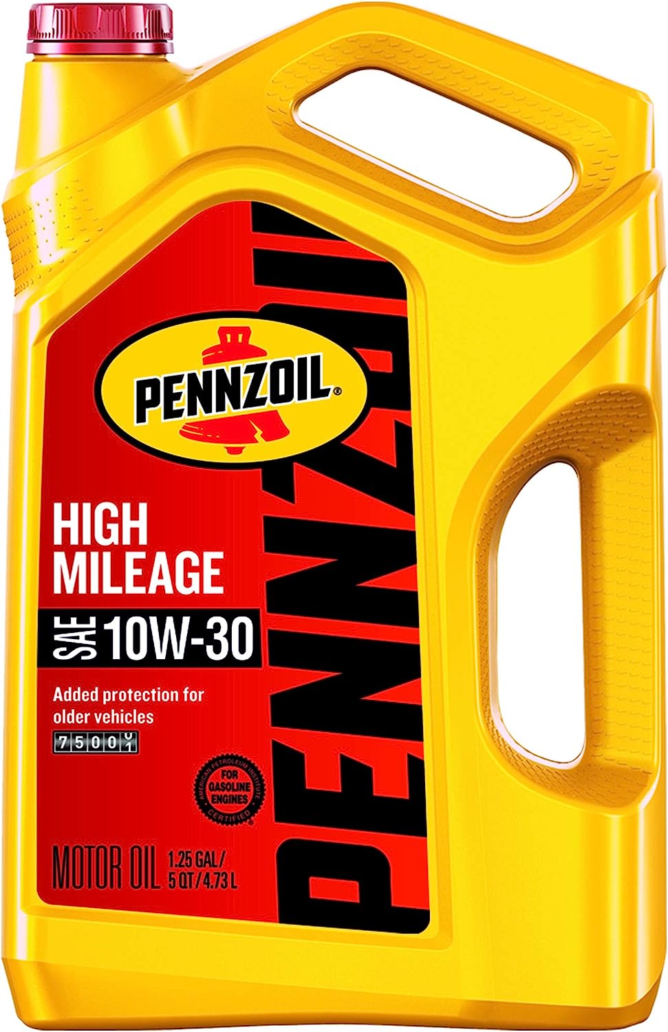 Pennzoil High Mileage Conventional 10W-30 Motor Oil for Vehicles Over 75K Miles (5-Quart. Case of 3)