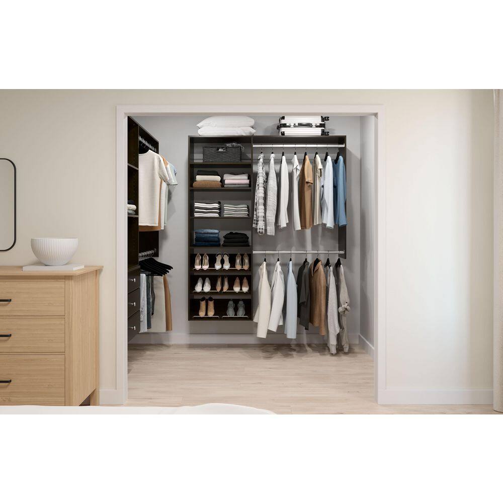 Closet Evolution TR63 Premium 36 in. W . - 60 in. W Espresso Wood Closet System