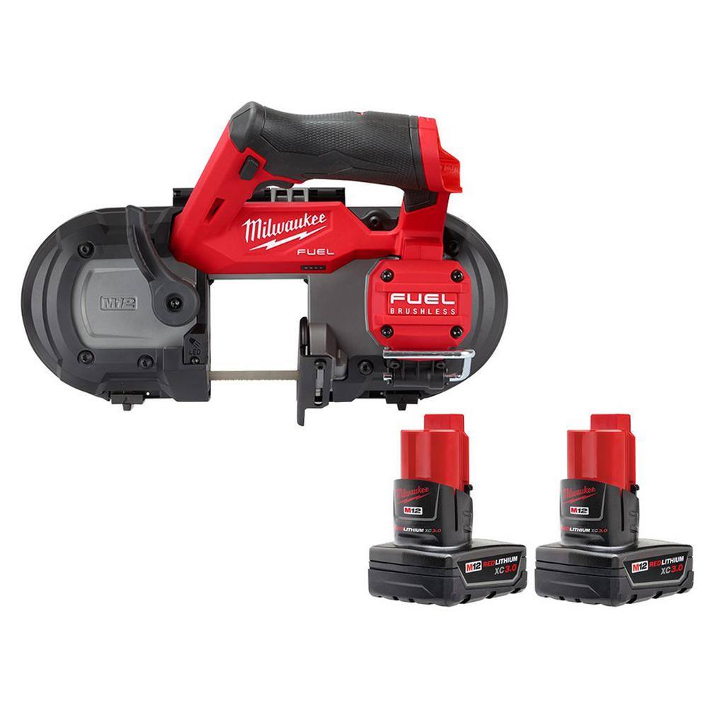 Milwaukee 2529-20-48-11-2412 M12 FUEL 12V Lithium-Ion Cordless Compact Band Saw With 3.0 Ah Battery Pack (2-Pack)