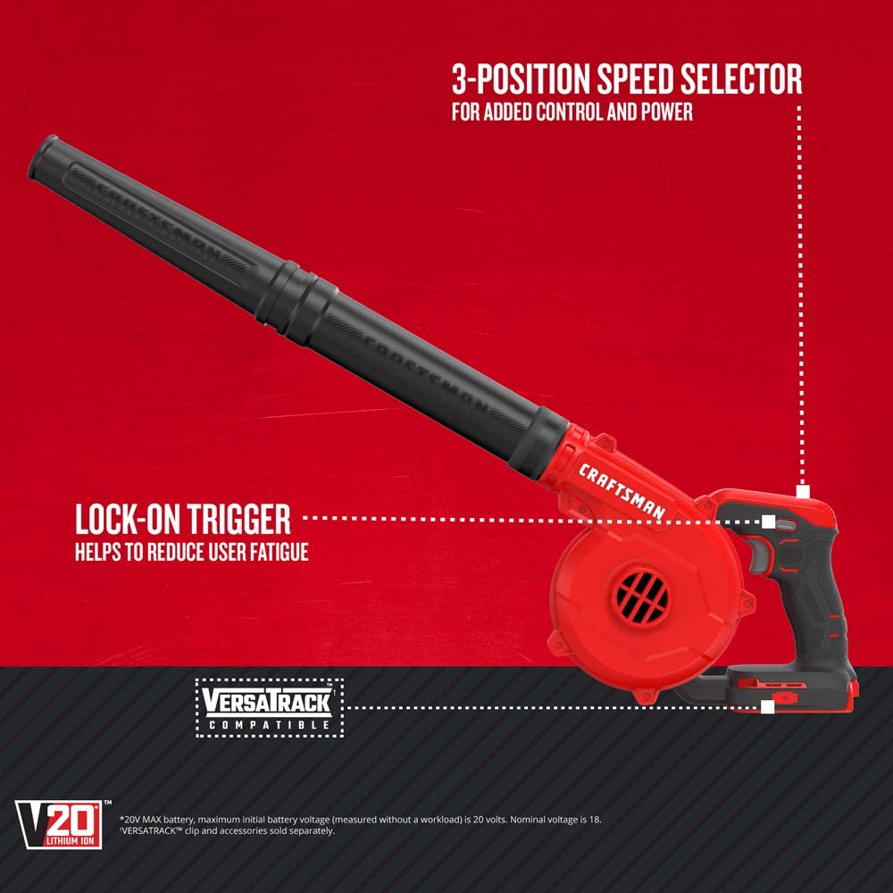 CRAFTSMAN V20* Cordless Blower. Tool Only (CMCBL0100B)