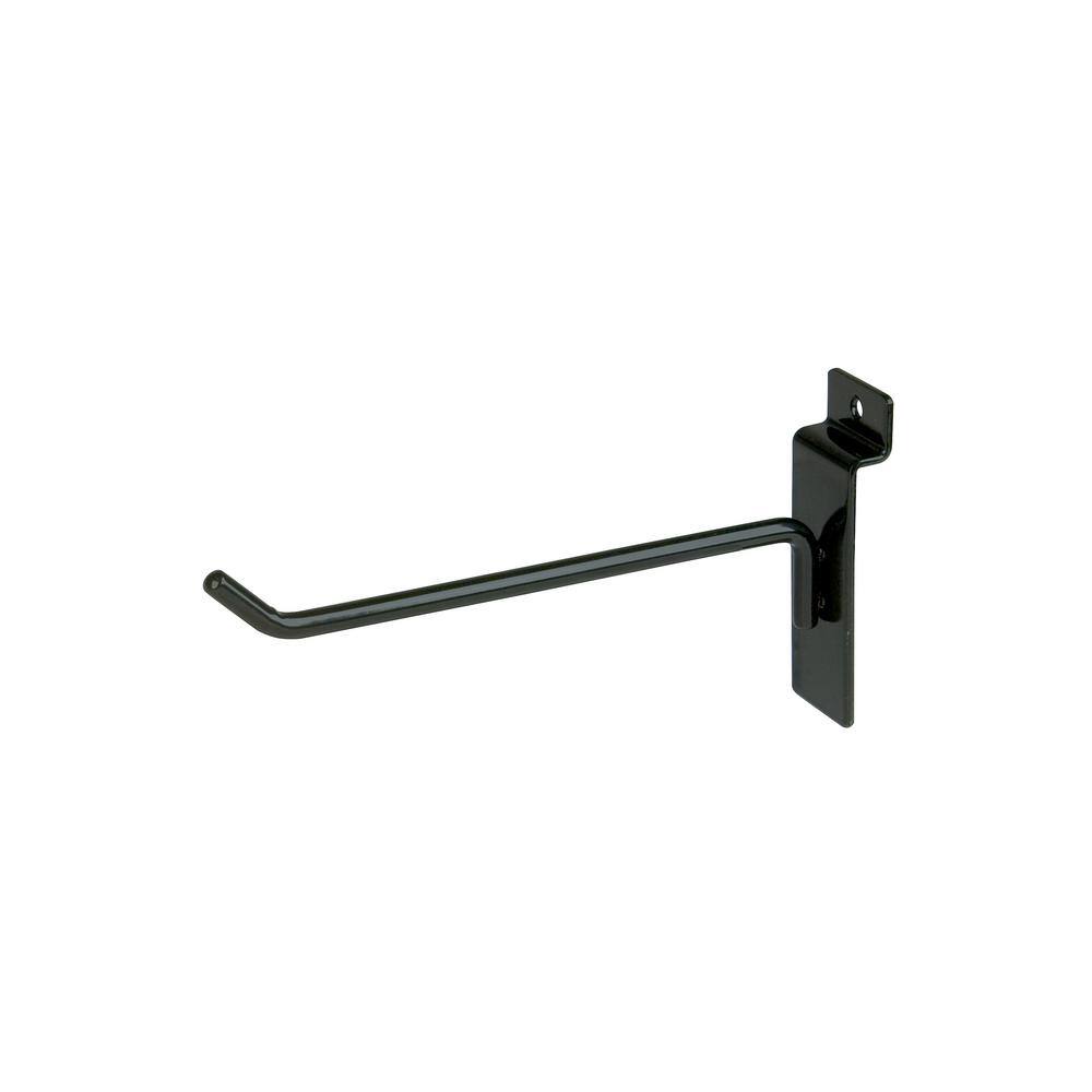 Econoco EBL/H6 6 in. Black Deluxe Hook for Slatwall (Pack of 96)