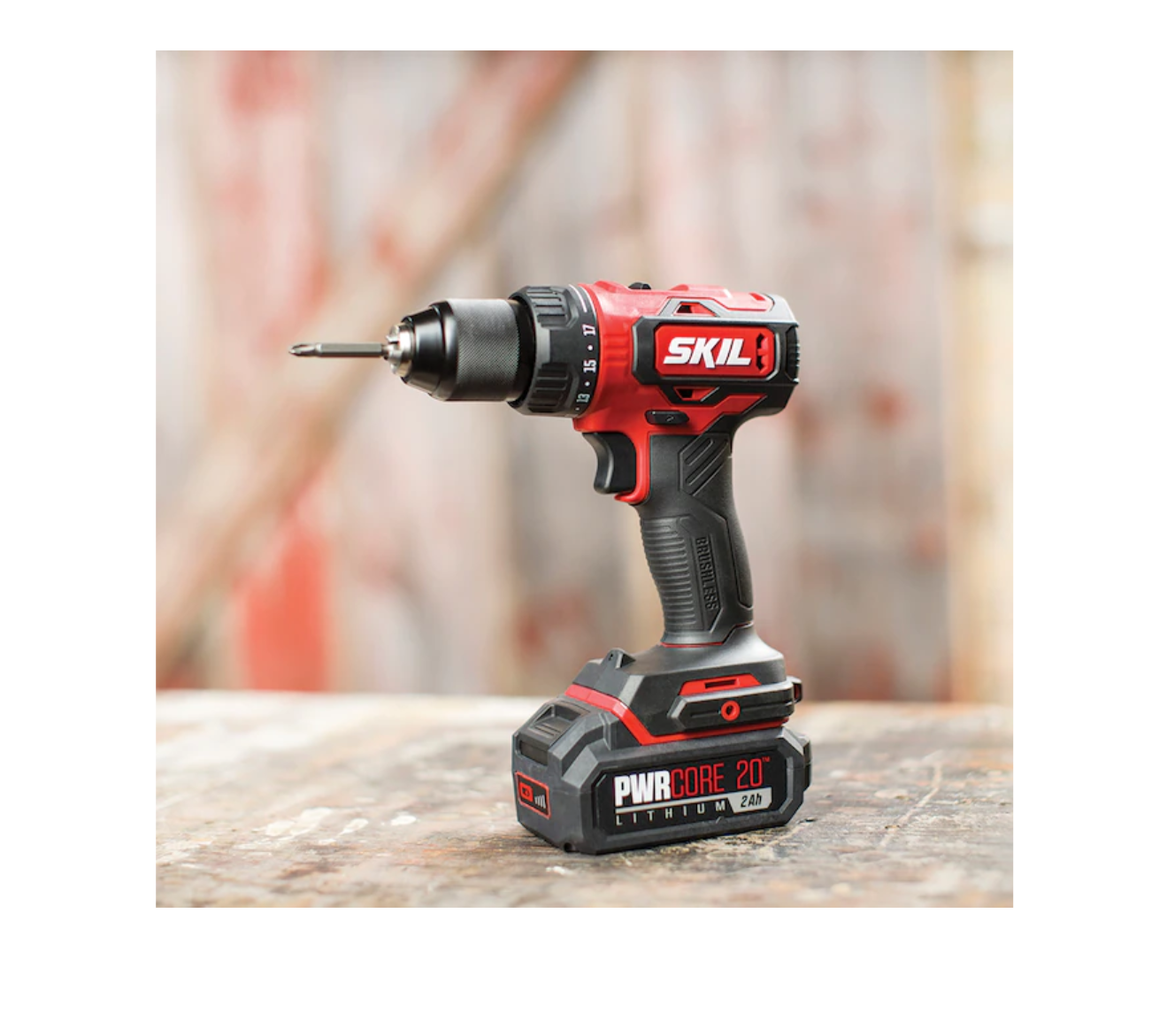 SKIL DL529302 PWR Core 20 Brushless 20V 1/2 Inch Drill Driver. Includes 2.0Ah Lithium Battery and PWRJump Charger