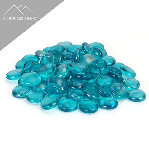 Aqua Blue Reflective Fire Glass Beads 3/4″ - Reflective Fire Pit Glass Rocks - Blue Ridge Brand™ Reflective Glass Beads for Fireplace and Landscaping