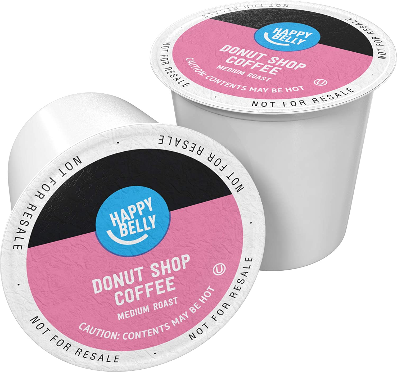 Happy Belly 100 Ct. Medium-Light Roast Coffee Pods Donut Style Compatible with Keurig 2.0 K-Cup Brewers