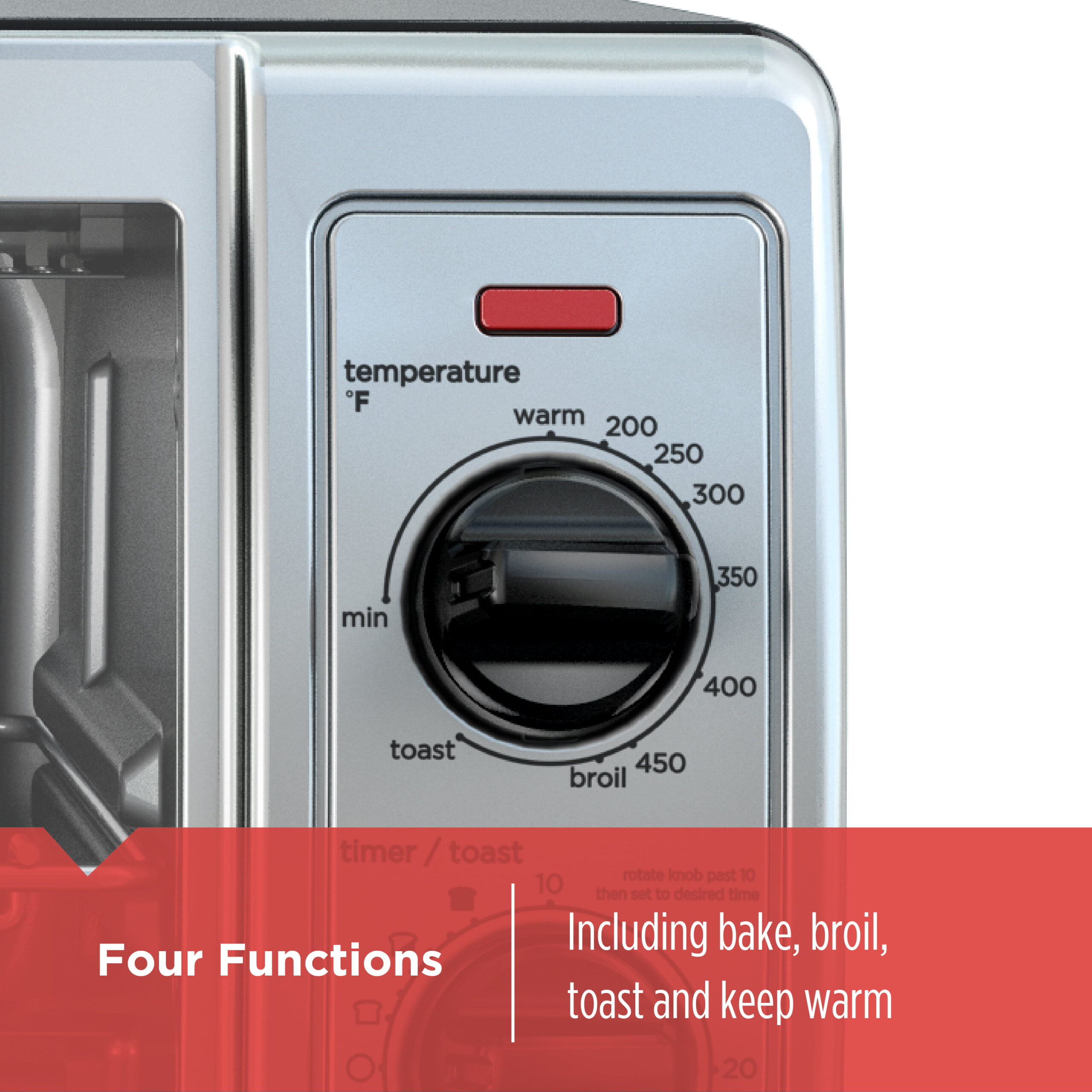 BLACK+DECKER 4-Slice Toaster Oven. Stainless Steel. TO1705SB