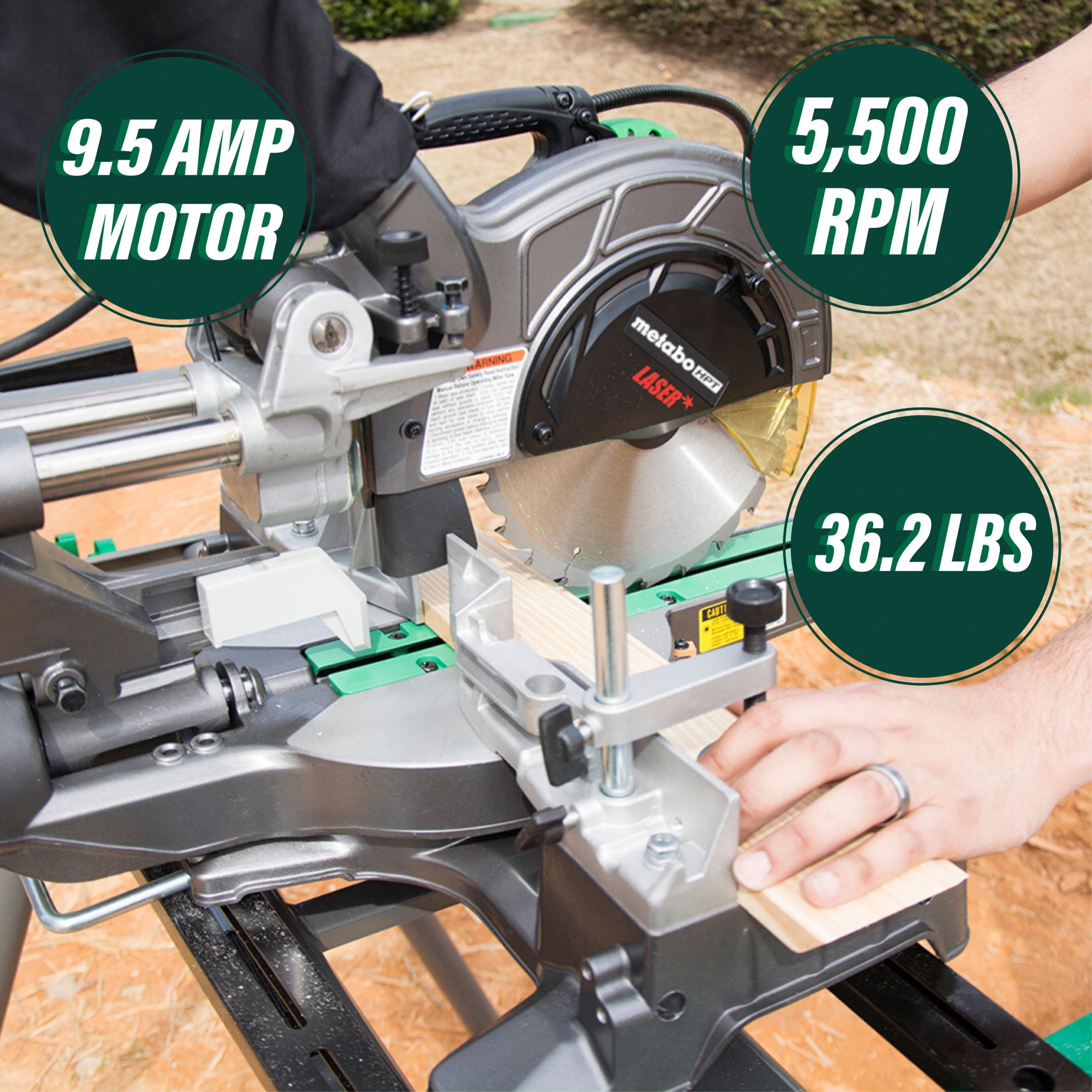 Metabo HPT C8FSHESM 8-1/2-in Sliding Compound Corded Miter Saw