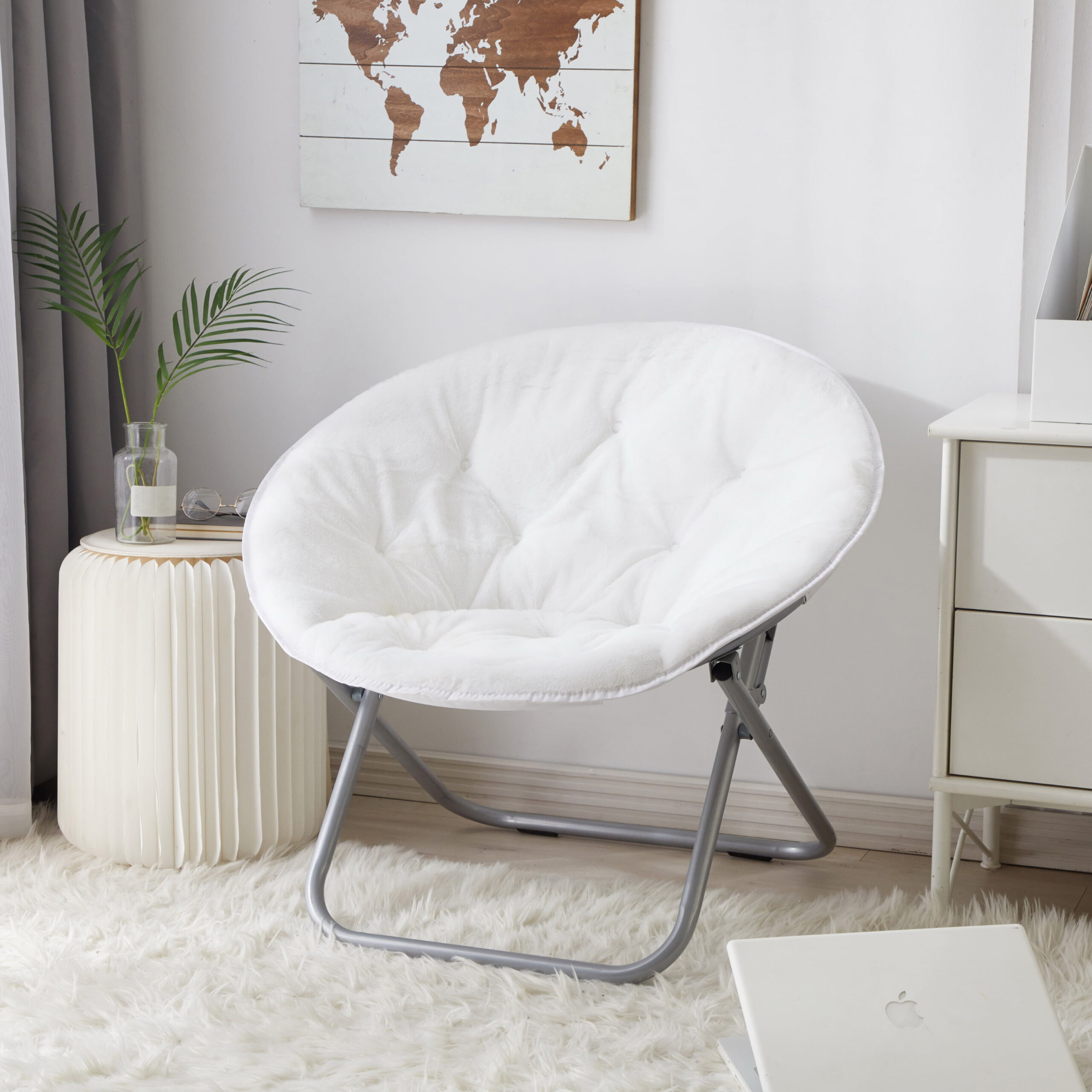 Mainstays Faux Fur Saucer™ Chair. White