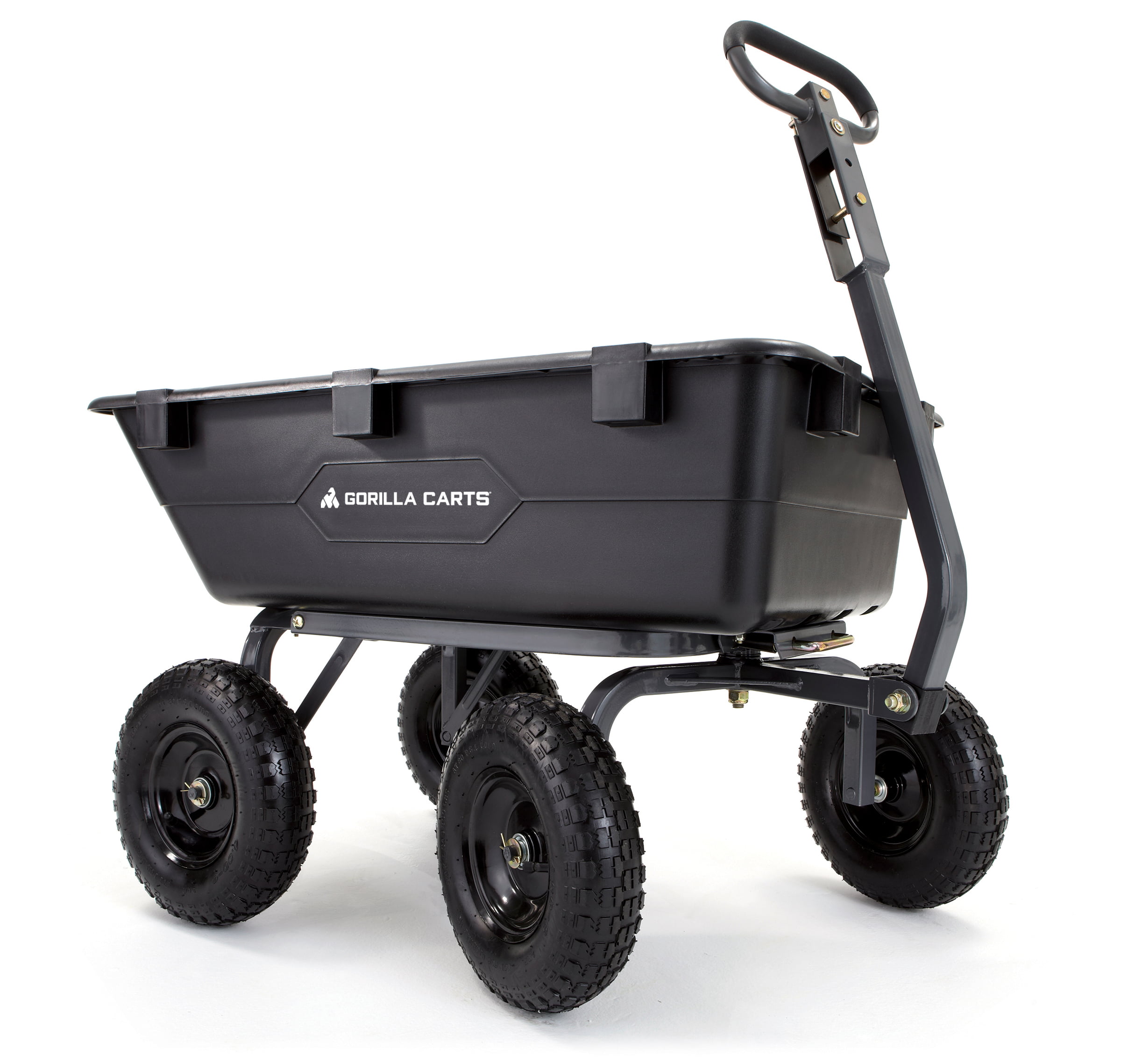 Gorilla Carts GOR6PS 1200-lb. Heavy-Duty Poly Dump Cart. 13″ Tires