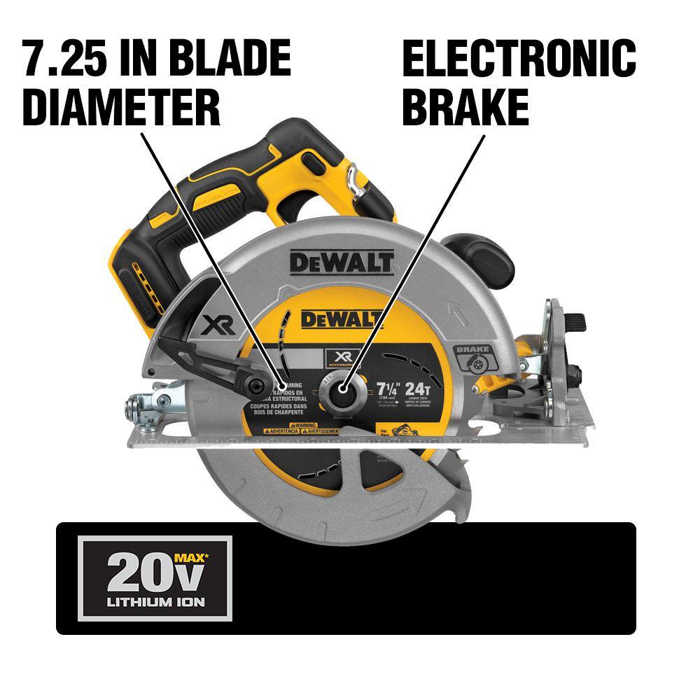 DEWALT DCS570BW204 20V MAX XR Cordless Brushless 7-1/4 in. Circular Saw and (1) 20V MAX XR Premium Lithium-Ion 4.0Ah Battery