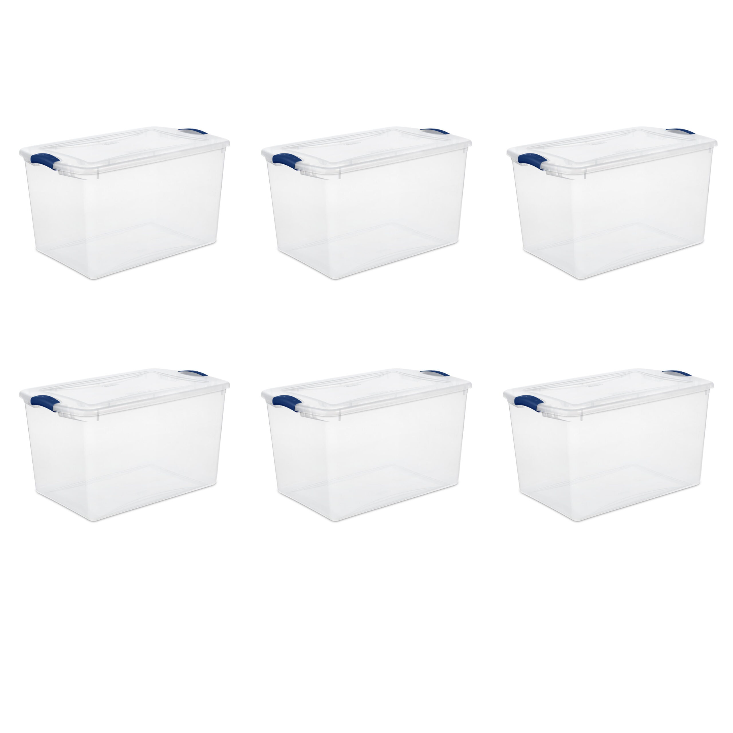 Sterilite 66 Quart. Latch Box Plastic. Stadium Blue. Set of 6