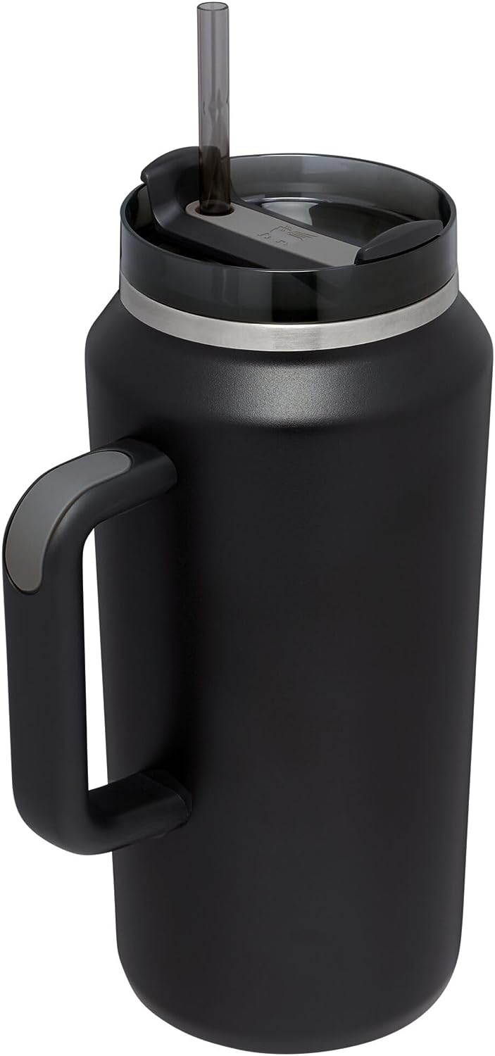 Stanley Quencher H2.0 FlowState Stainless Steel Vacuum Insulated Tumbler with Lid and Straw. Black . 64 oz