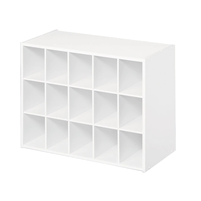 ClosetMaid  19.38-in H x 24.13-in W x 11.63-in D White Stackable Wood Laminate 15 Cube Organizer