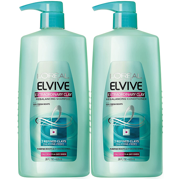 L-Oreal Paris Elvive Extraordinary Clay Rebalancing Shampoo and Conditioner Set