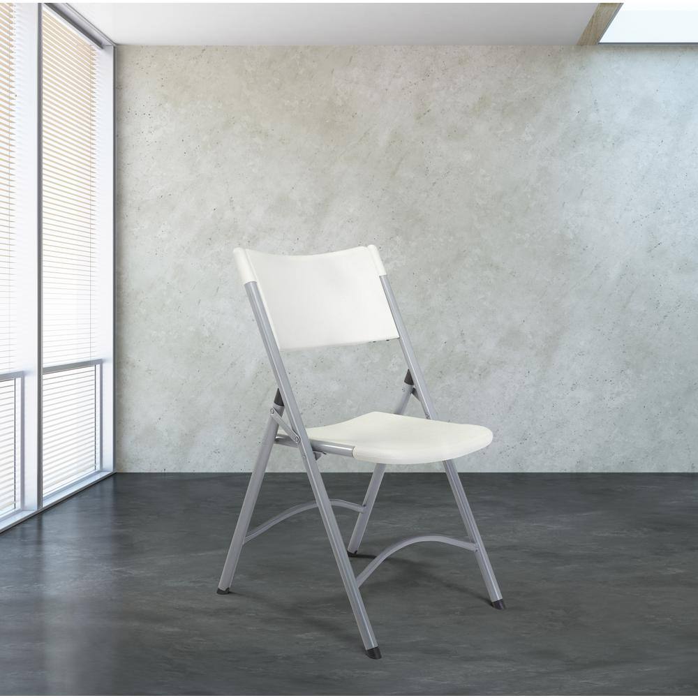 National Public Seating 602 Grey Plastic Seat Outdoor Safe Folding Chair (Set of 4)