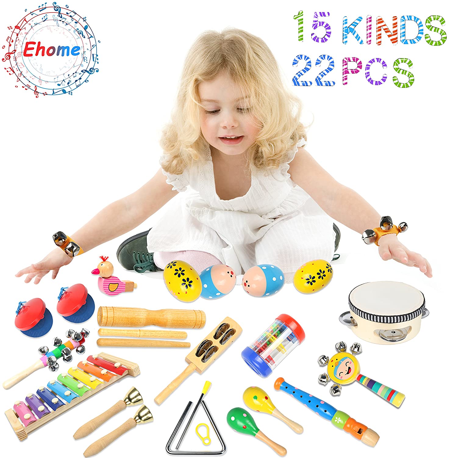 Ehome Toddler Musical Instruments. Wooden Percussion Instruments