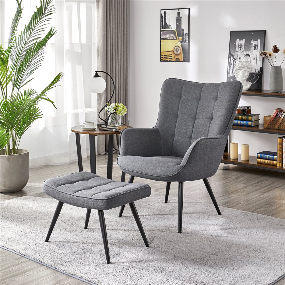 Easyfashion Chair & Ottoman Sets. Gray