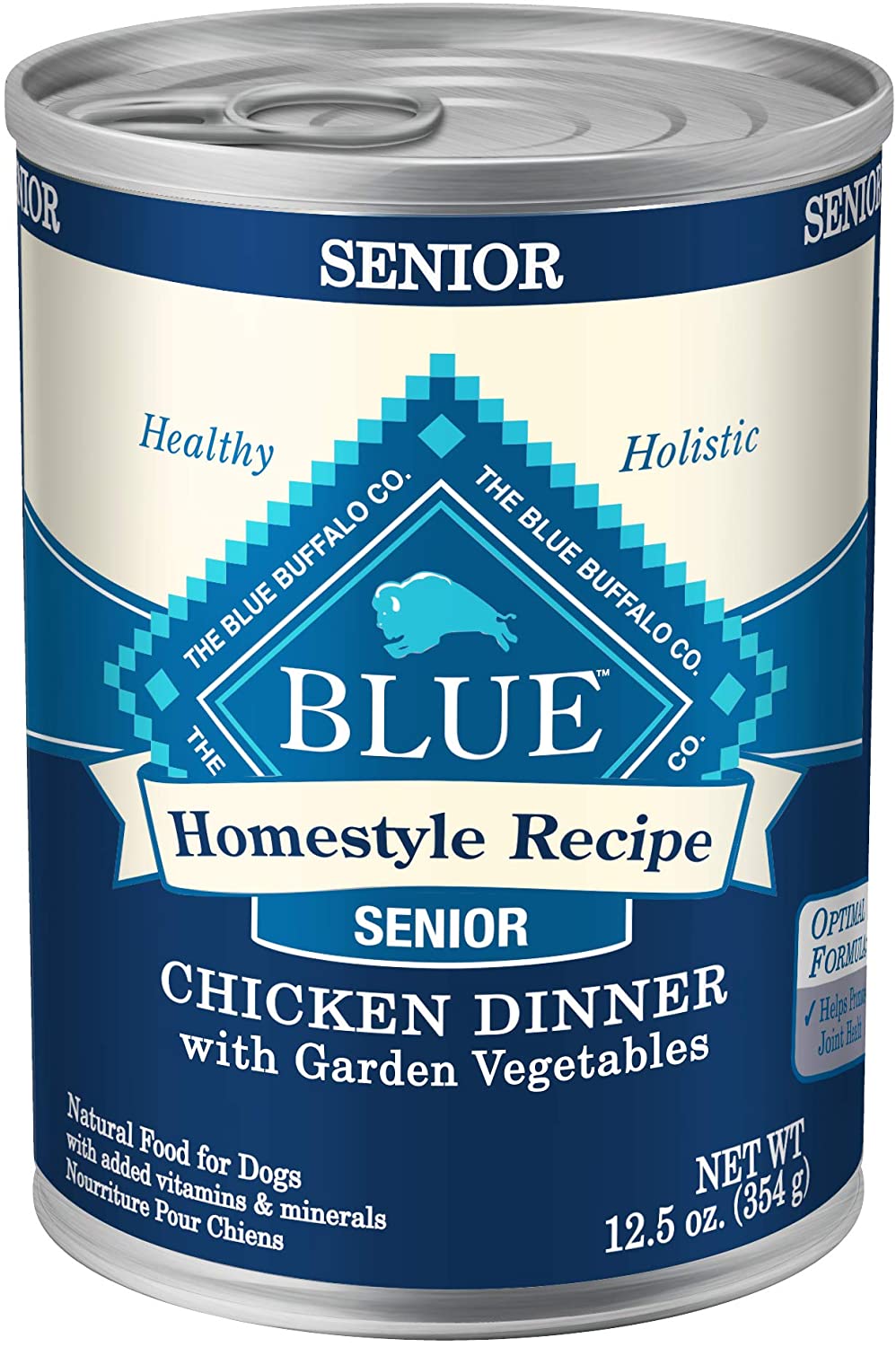 Blue Buffalo Homestyle Recipe Natural Senior Wet Dog Food. Chicken 12.5-oz can (Pack of 12)