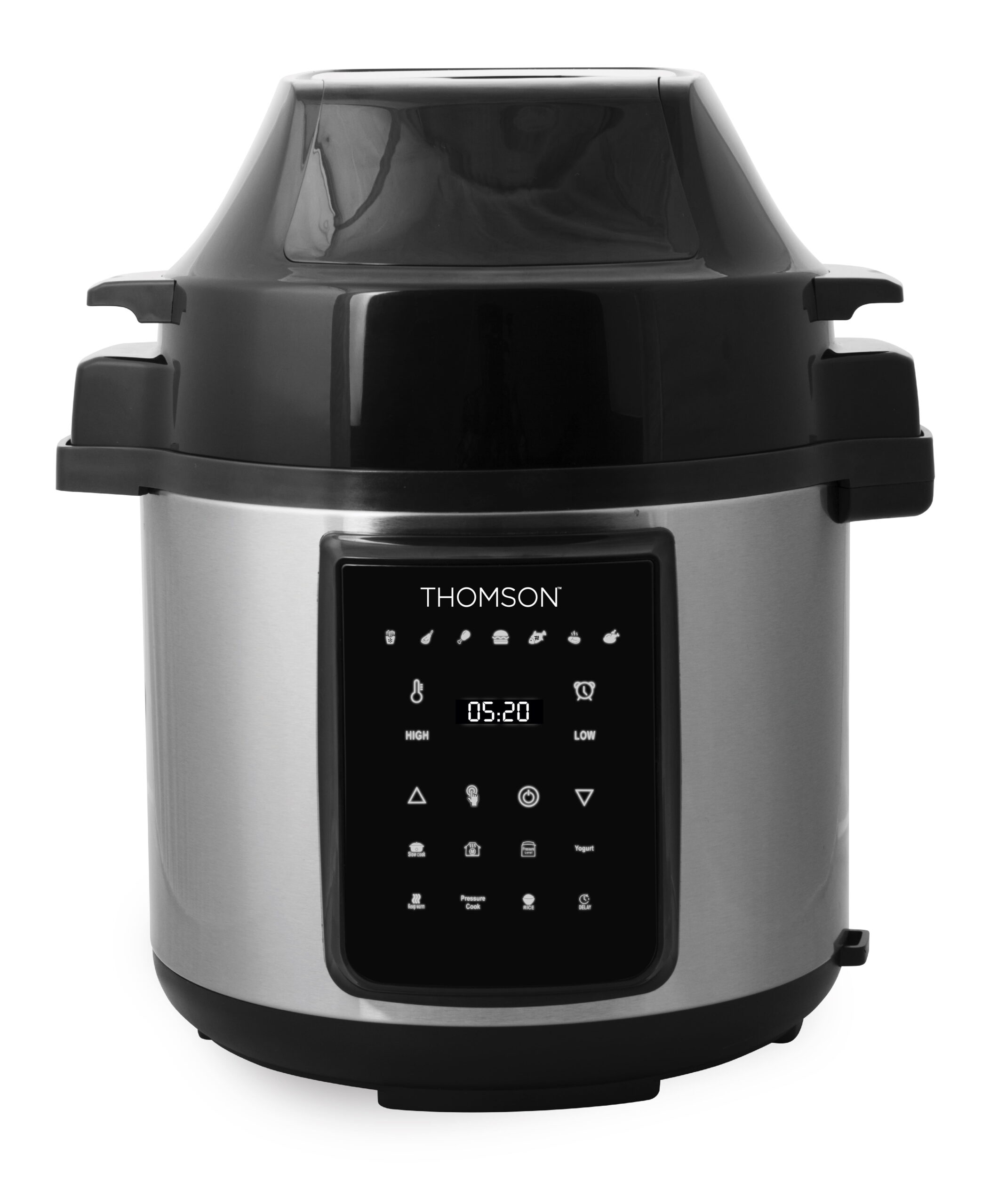 Thomson TFPC607 6L 2-in-1 Air Fryer Pressure Cooker Button Control. Led Display. Stainless