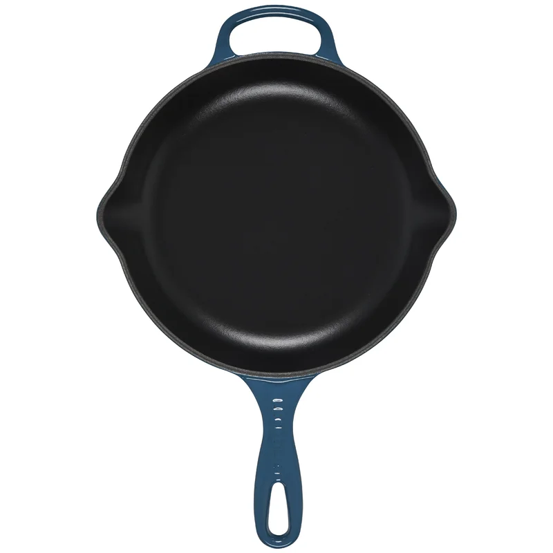 Le Creuset LS2024-237D Signature Cast Iron Signature Iron Handle Skillet. 9″ (1-3/8 qt.). Deep Teal