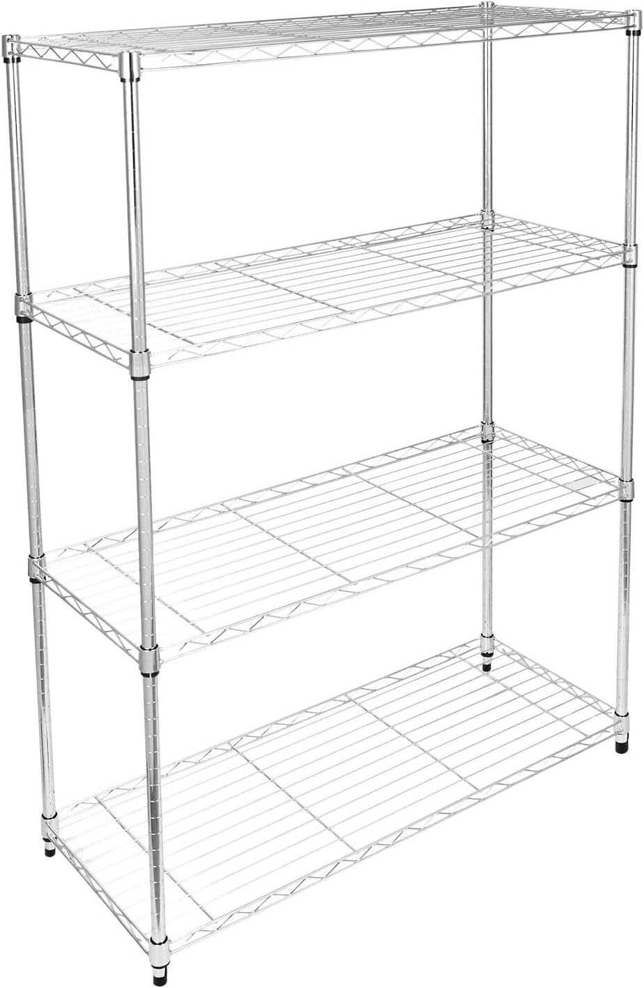 Simple Deluxe 4-Tier Heavy Duty Storage Shelving Unit. Chrome. 36Lx14Wx55.91H inch. 1 Pack