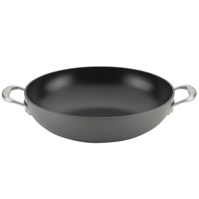 Anolon 81389 Allure Hard Anodized Nonstick Wok/Stir Fry Pan. 12 Inch. Dark Gray