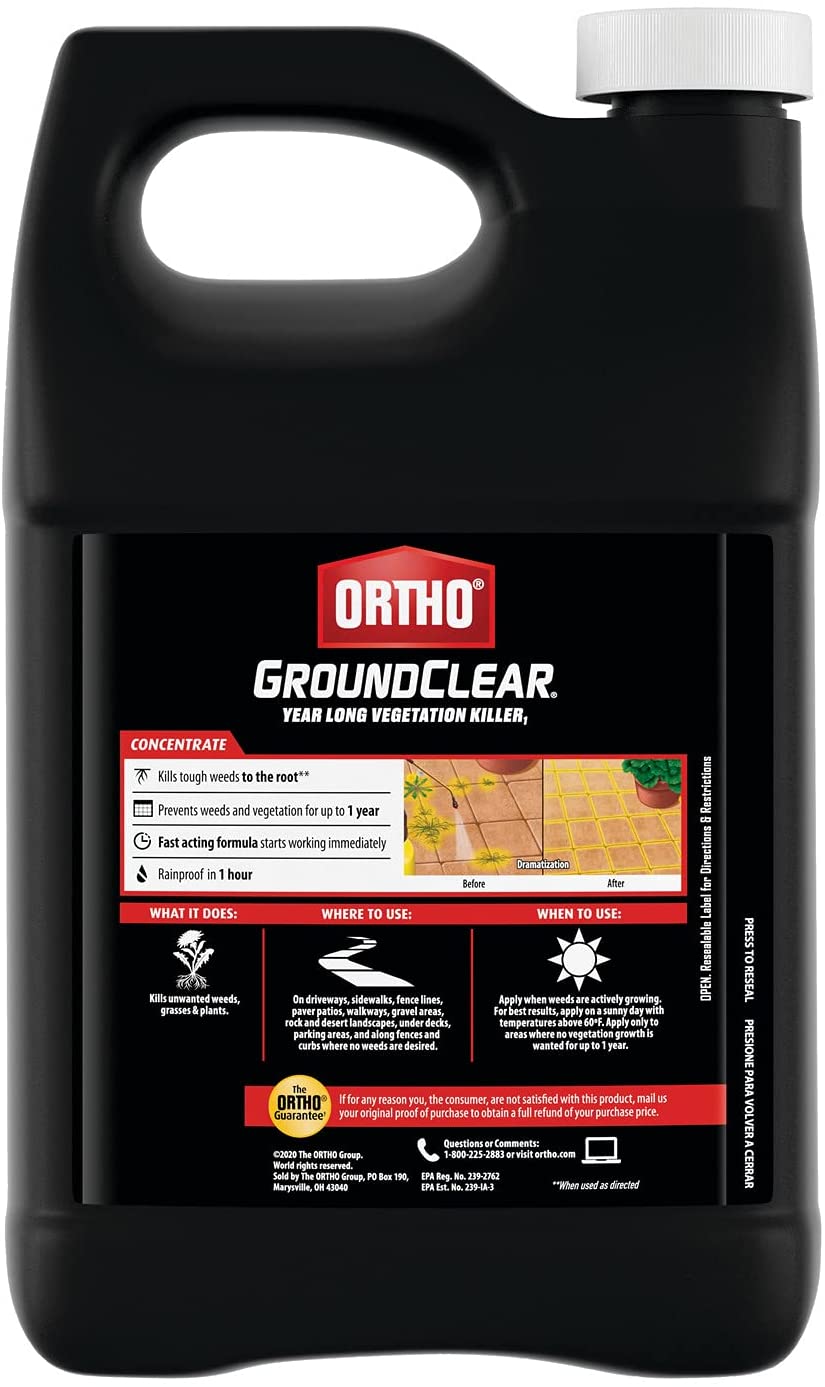 Ortho GroundClear Year Long Vegetation Killer1. Kills Weeds and Grasses. 1 gal.