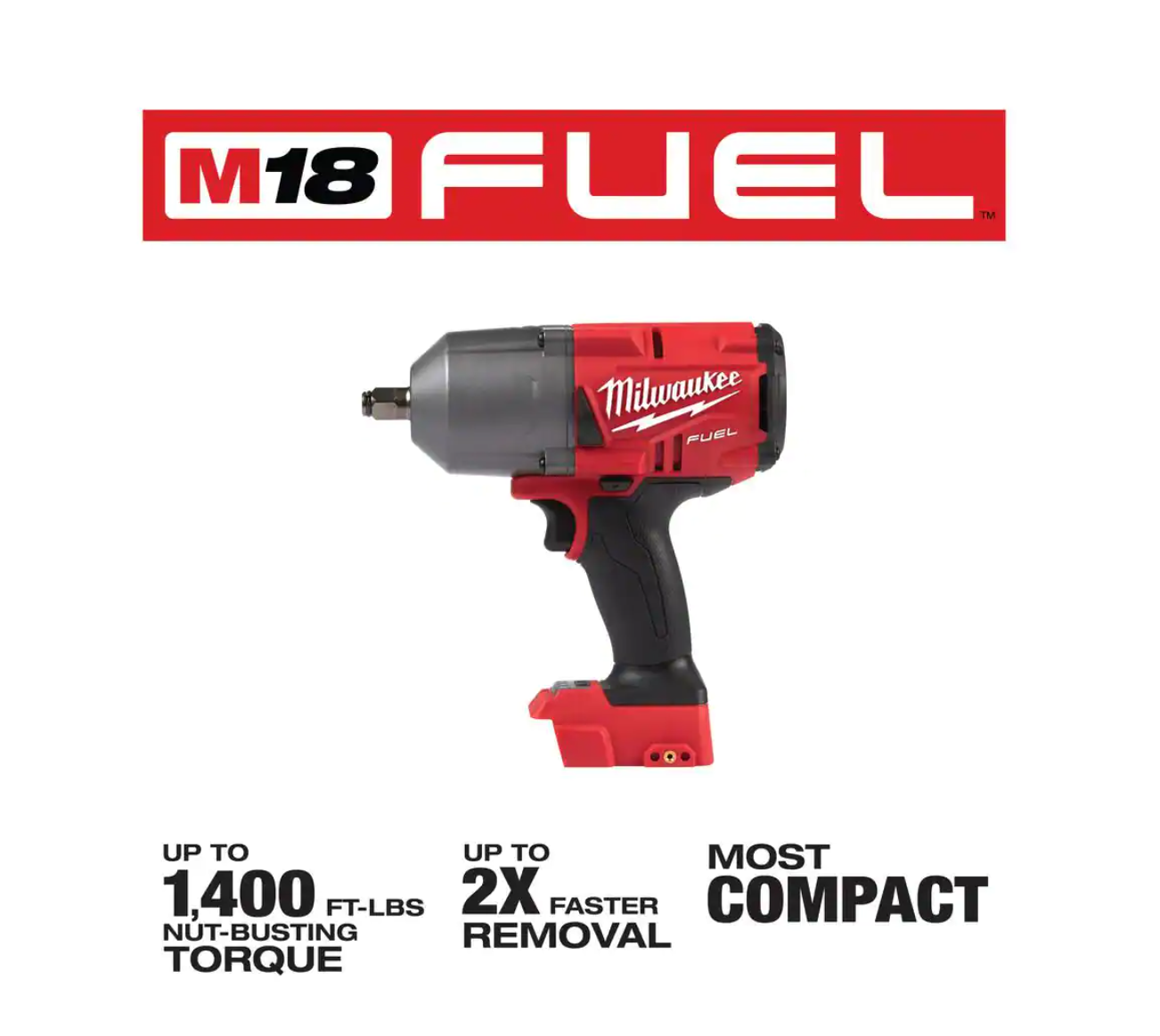 Milwaukee 2767-20-2738-20 M18 FUEL 18V Lithium-Ion Brushless Cordless 1/2 in. Impact Wrench with Friction Ring & 7 in. Variable Speed Polisher