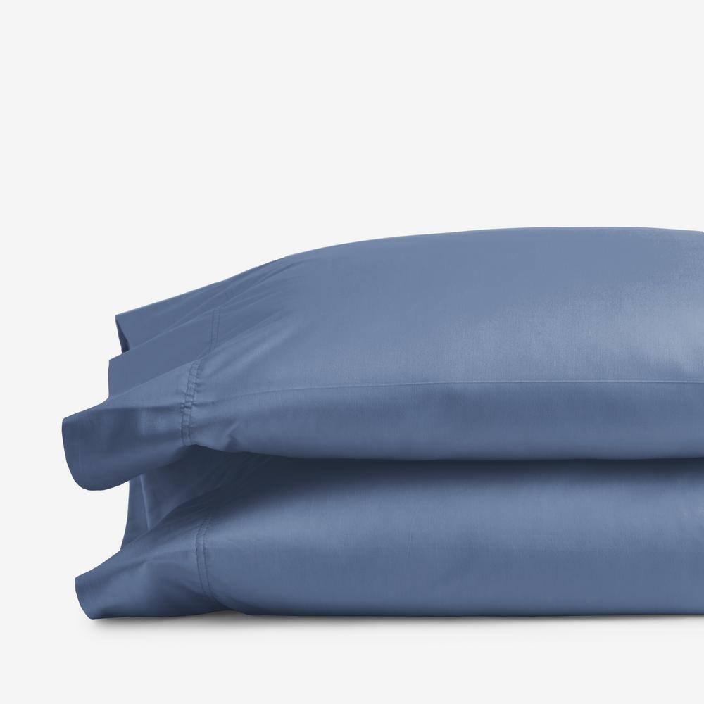 The Company Store  Company Cotton Rayon Made From Bamboo Blue Horizon Sateen Standard Pillowcase (Set of 2) - Blue Horizon
