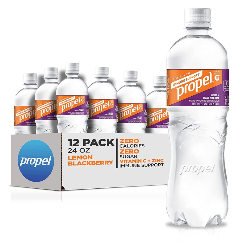 Propel Lemon Blackberry. Immune Support with Vitamin C + Zinc. 24 oz. Pack of 12