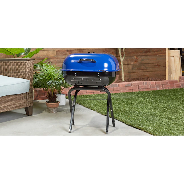 Americana  21.25-in W Ocean Blue Kettle Charcoal Grill