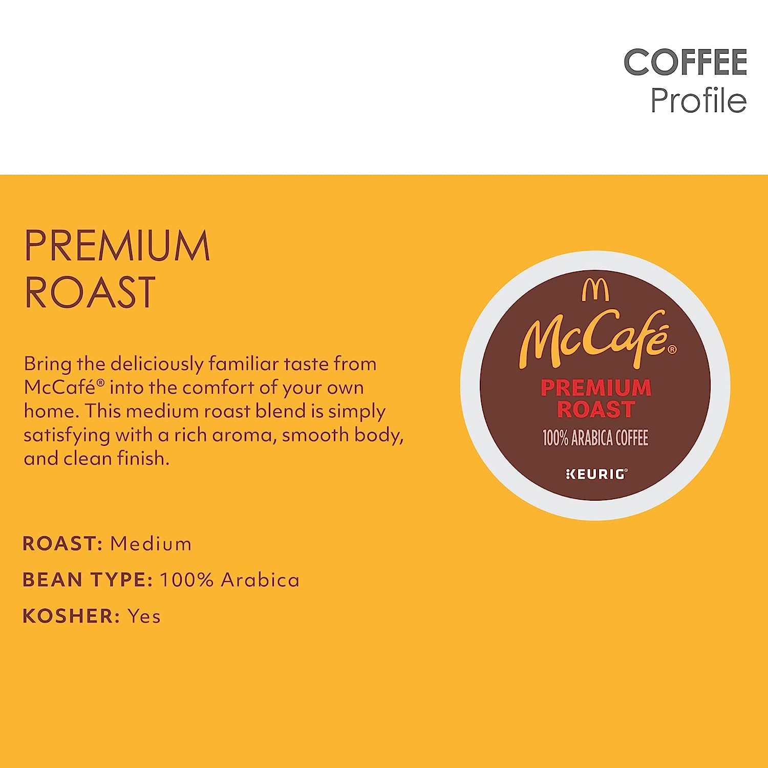 McCafé Premium Roast. Keurig Single Serve K-Cup Pods. Medium Roast Coffee Pods. 72 Count
