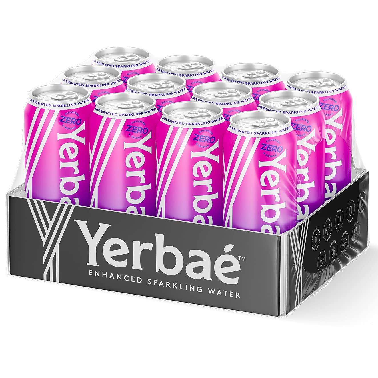 Yerbae Sparkling Water – Pomegranate Berry Fruit Flavored Seltzer. Energy Drink – 12 Pack
