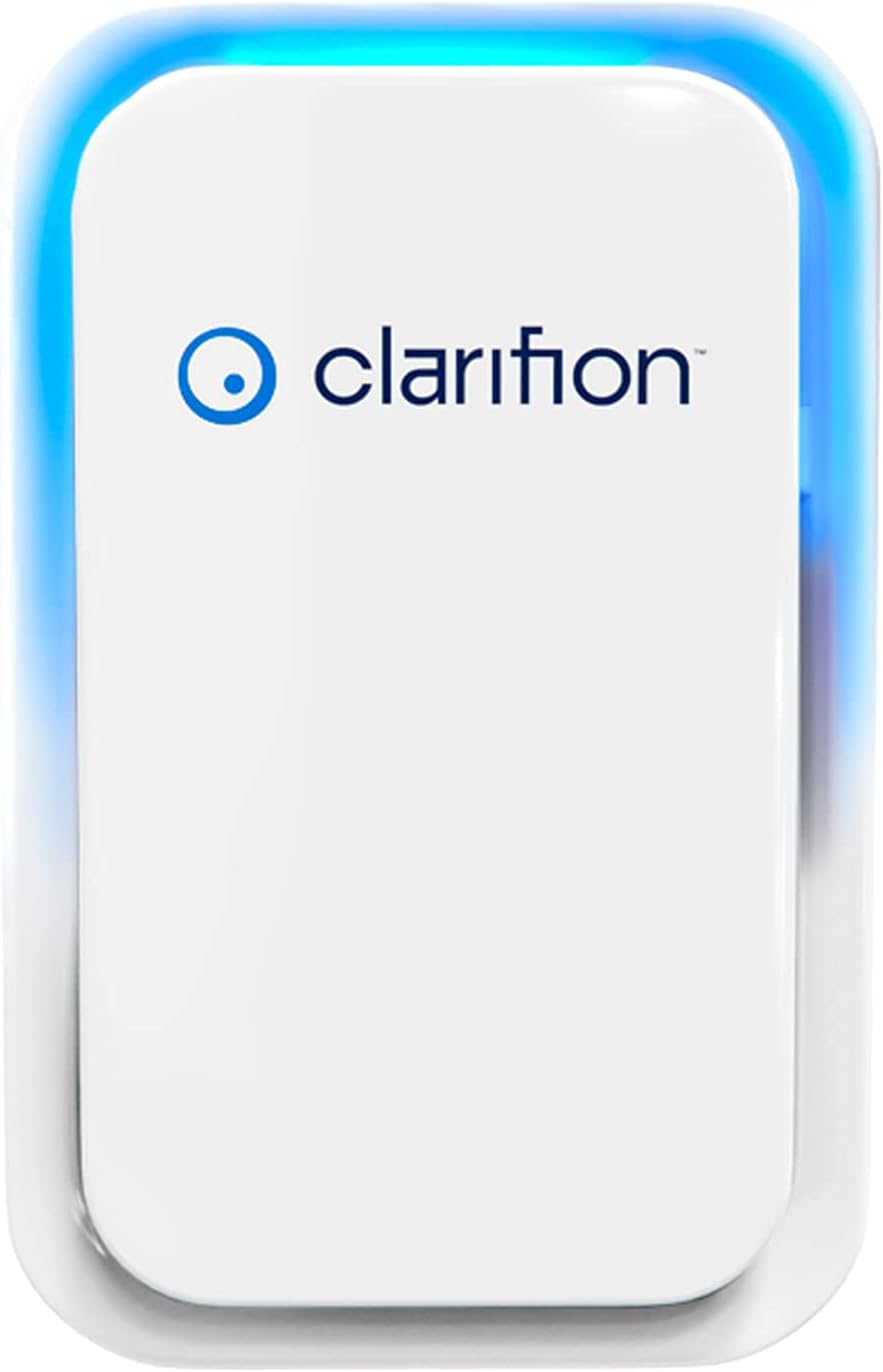 Clarifion - Air Ionizers for Home (1 Pack). Negative Ion Filtration System. Quiet Air Freshener for Bedroom. Office. Kitchen. Portable Air Filter Odor. Smoke Dust. Pets. Eliminator. Mini Air Cleaner