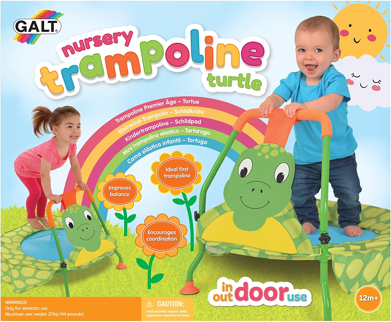 Galt Toys. Nursery Trampoline - Turtle. Trampolines for Kids. Ages 1 Year Plus