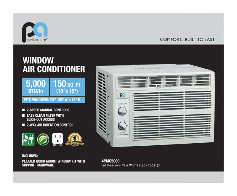 Perfect Aire 115V 5.000 BTU Window Air Conditioner with Mechanical Controls