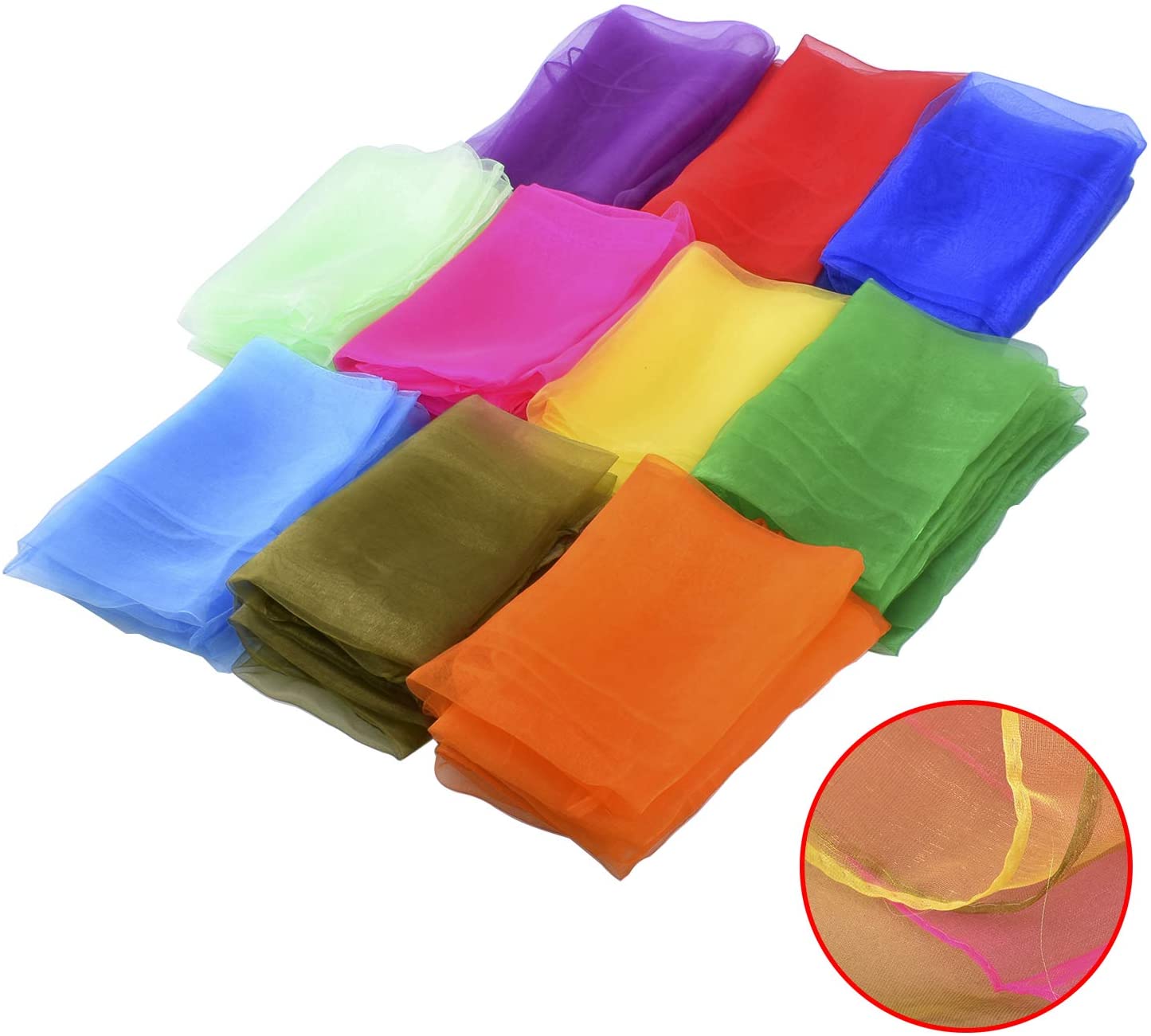 Blovec Juggling Scarves for Kids. 30 pcs Square Dance Scarf Magic