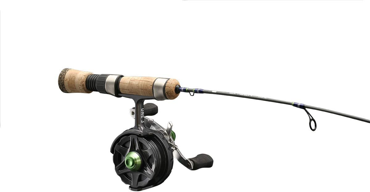 13 Fishing ONE 3 Snitch Descent Ice Inline Fishing Combo. 25 Inches. Left Hand Retrieve