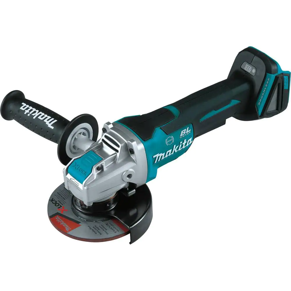 Makita XAG26Z 18V LXT Lithium-Ion Brushless Cordless 4-1/2 in./5 in. Paddle Switch X-LOCK Angle Grinder with AFT. Tool Only