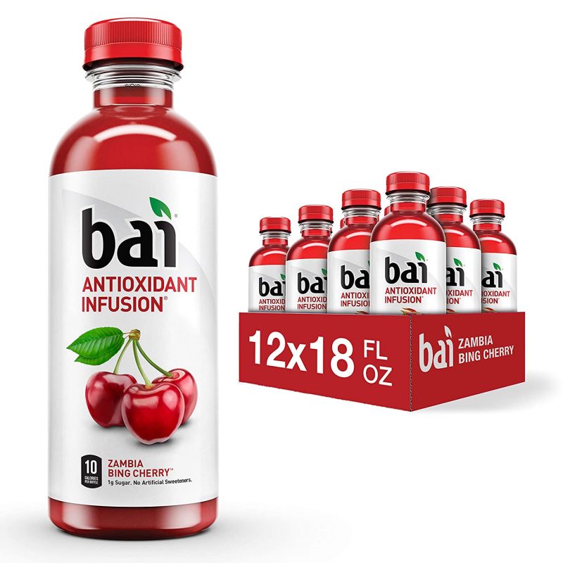 Bai. Zambia Bing Cherry. Antioxidant Infused. 18 Ounce Bottles. 12 Count