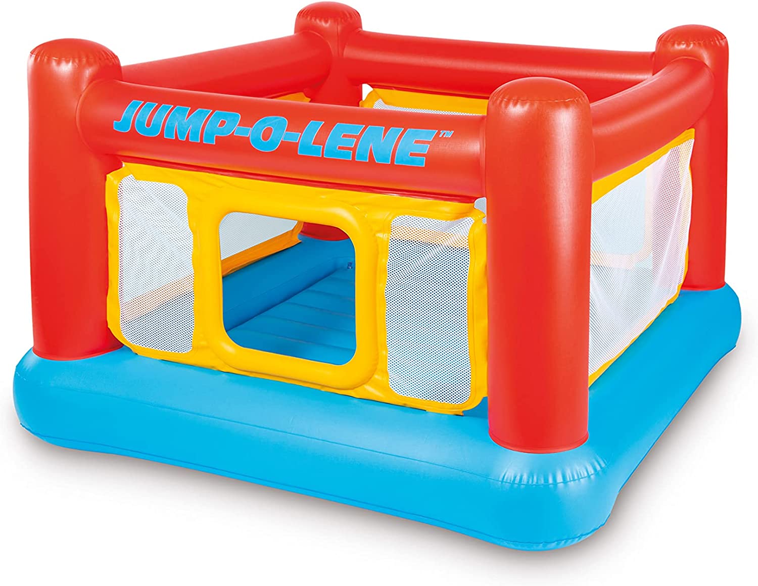 Intex Inflatable Jump-O-Lene Playhouse Trampoline Bounce House for Kids Ages 3-6 Pool Red/Yellow. 68-1/2″ L x 68-1/2″ W x 44″ H
