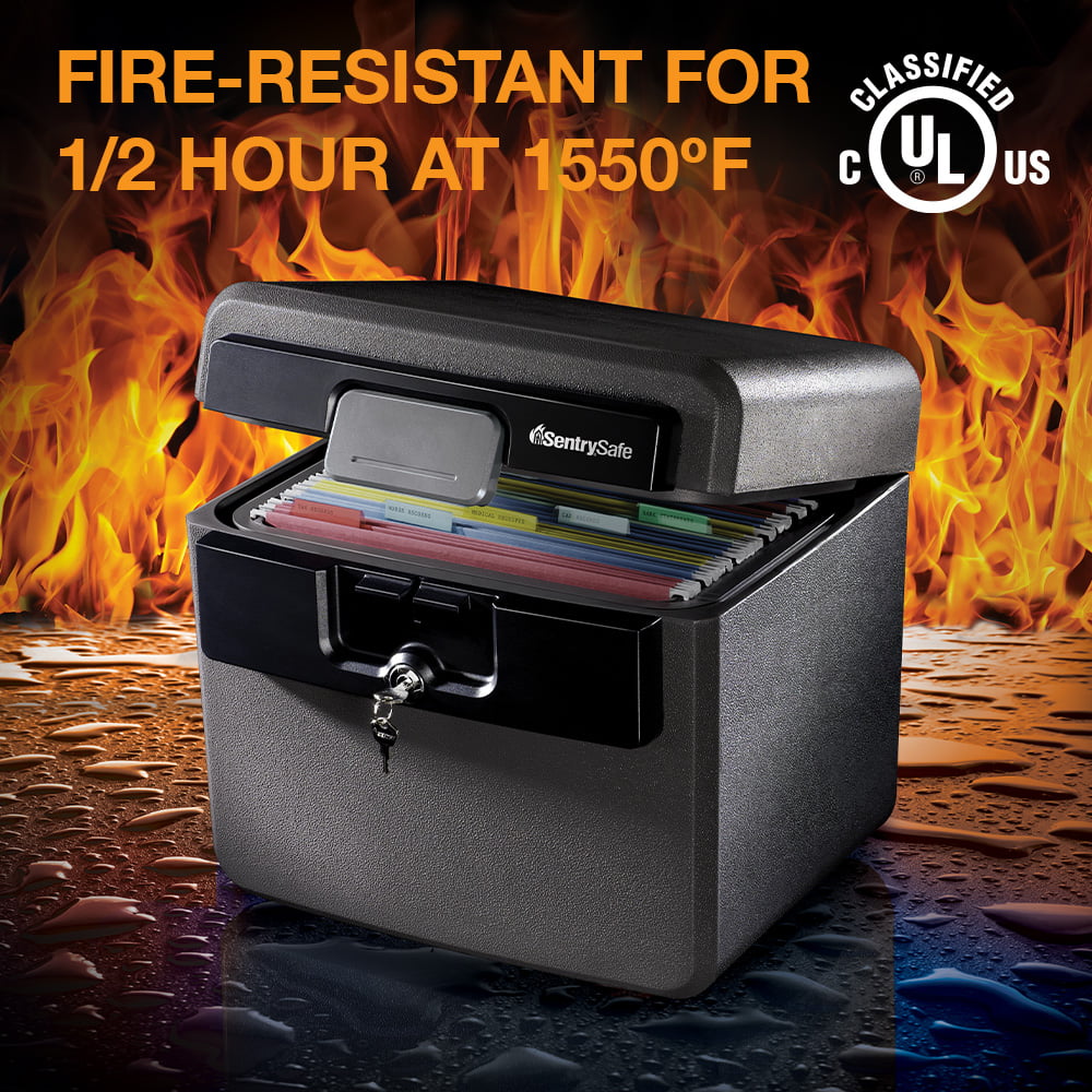 SentrySafe HD4100 Fire-Resistant and Water-Resistant Box Safe with Key Lock. 0.65 cu. ft.
