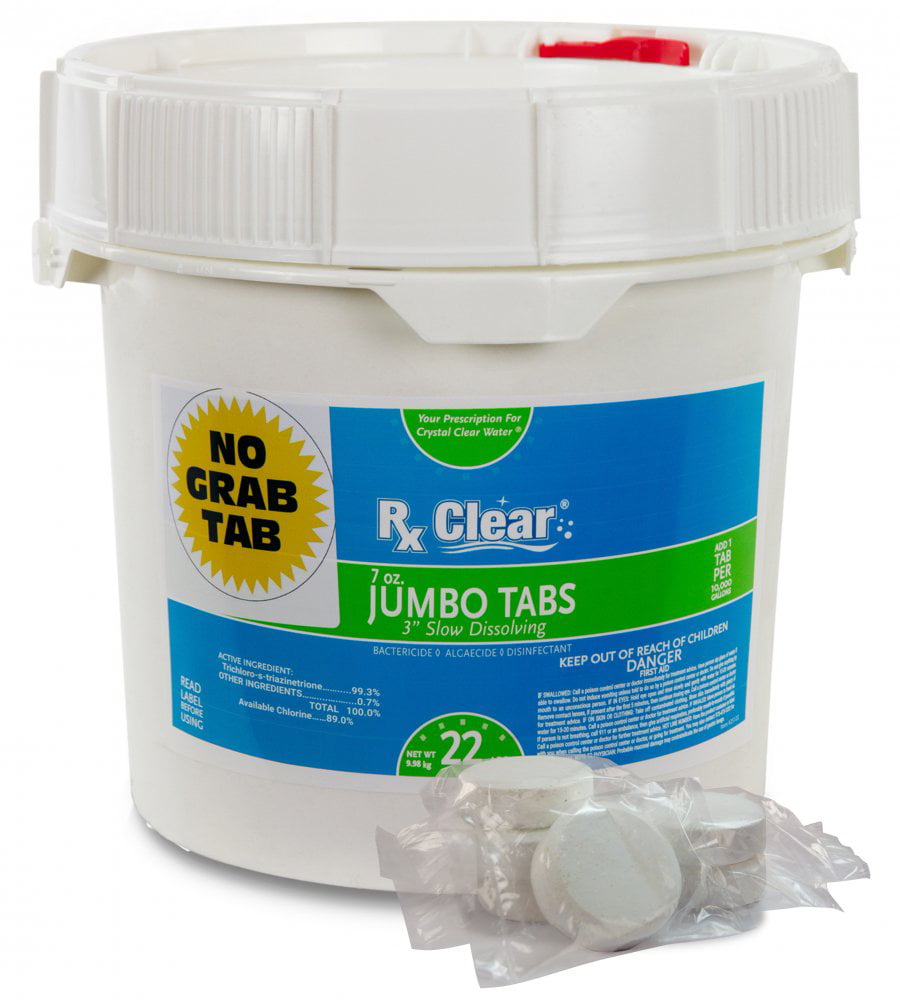 Rx Clear No Grab Tab 3″ Chlorine Tabs with Water Soluble Wrapper - 22 lbs