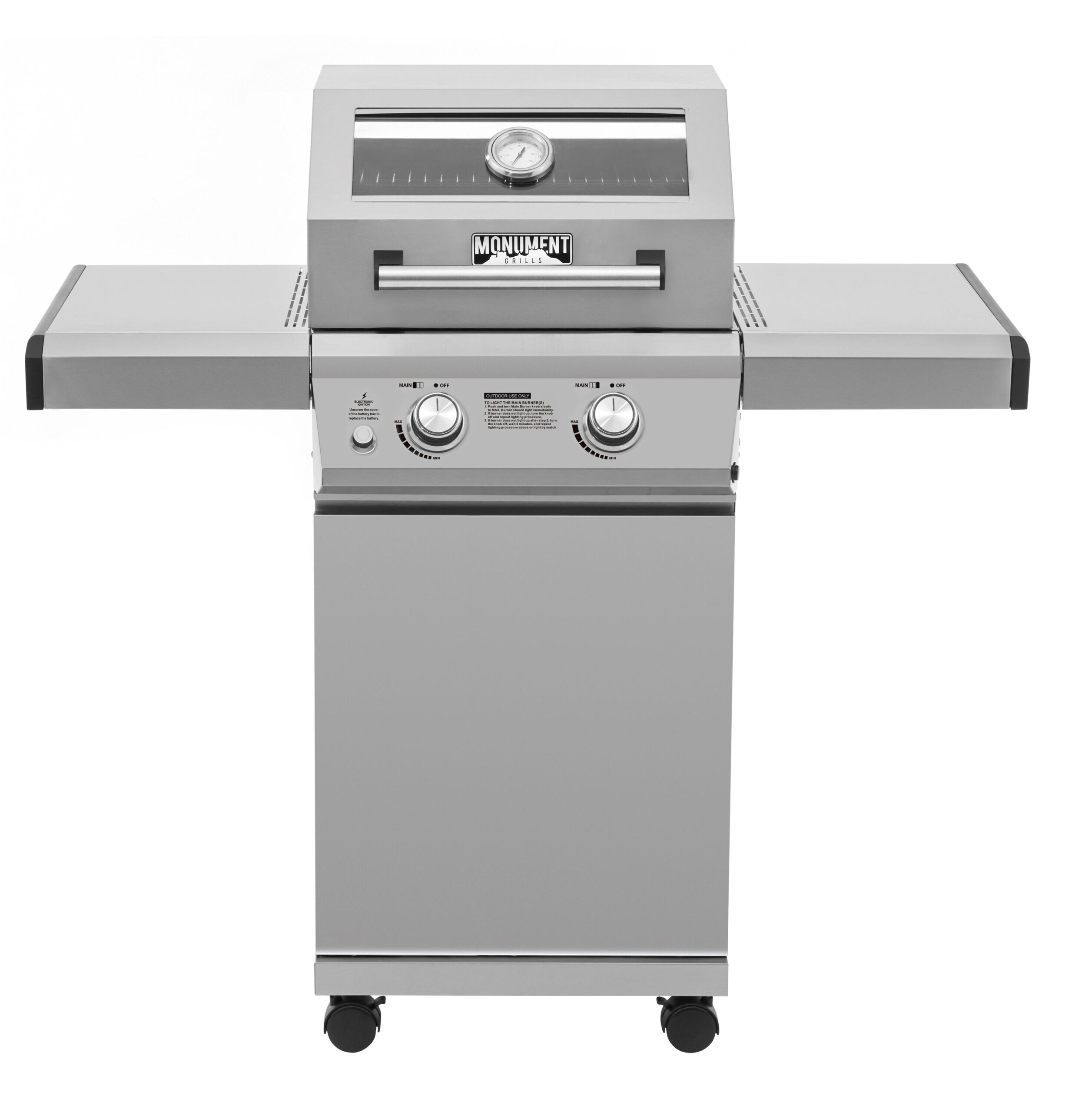 Monument Clearview Stainless Steel 2-Burner Liquid Propane Gas Grill