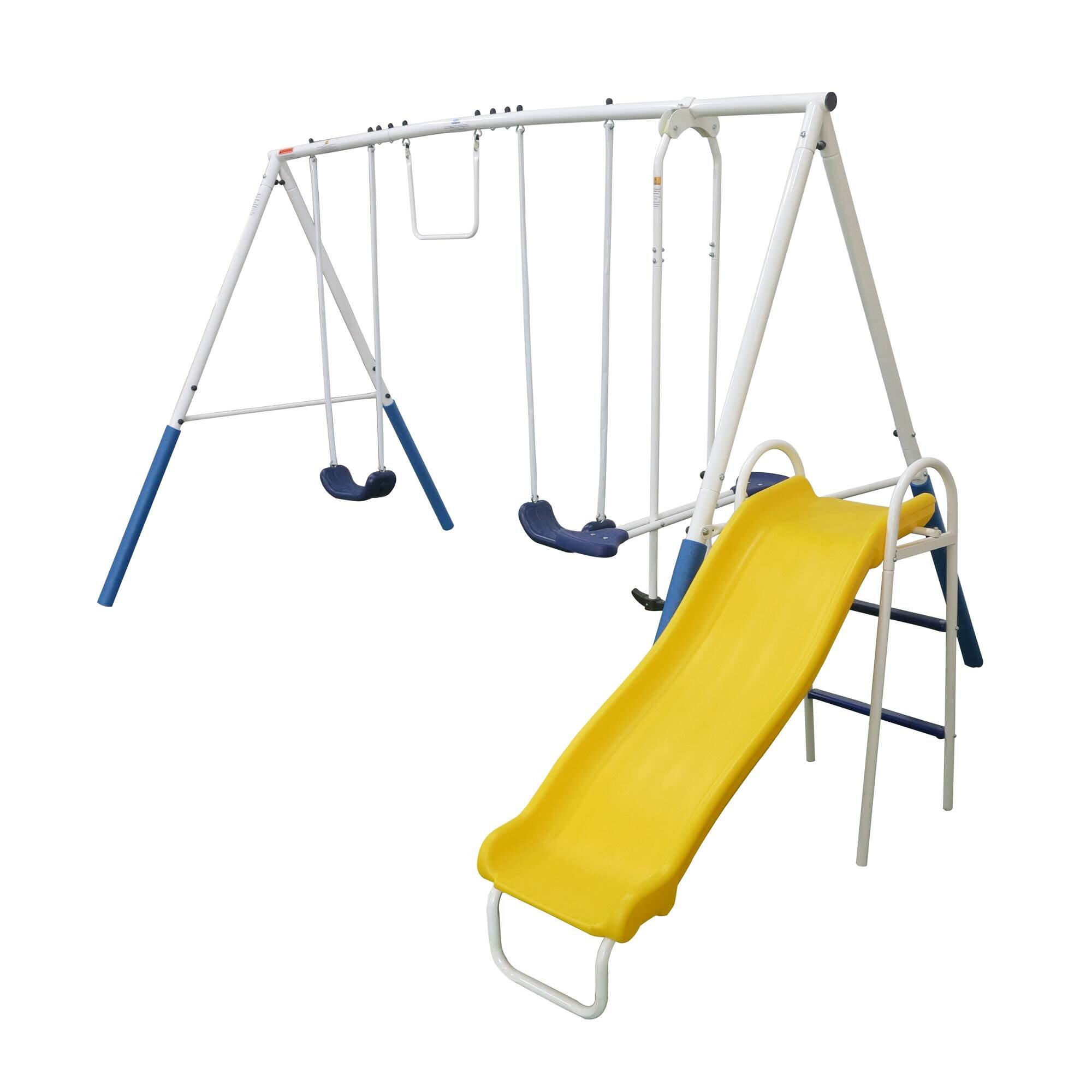 XDP Recreation Blue Ridge Play Outdoor Backyard Playset Kids Swing Set W/ Slide