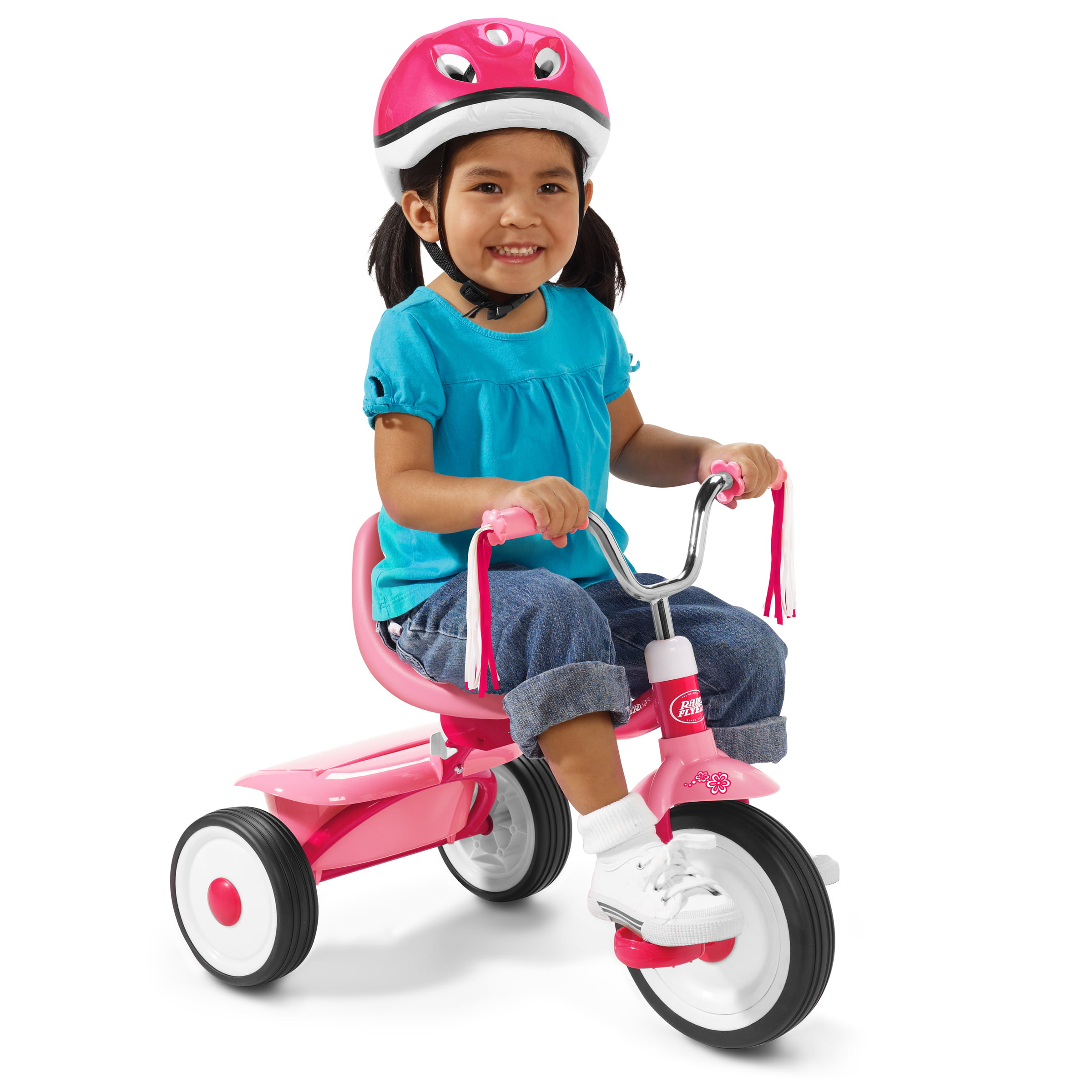 Radio Flyer. Ready to Ride Folding Trike. Fully Assembled. Pink. Beginner Tricycle for Kids
